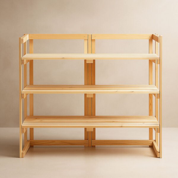 Mega Flip Foldable Wooden Display Shelf – 3-Tier Portable Rack for Craft Fairs & Exhibitions