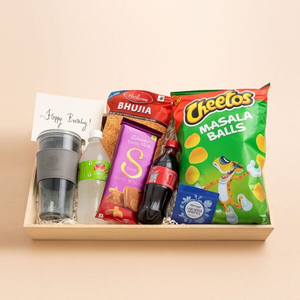 Wooden Gift Basket – Handmade Rectangular Hamper Tray with MDF Base for Festive & Wedding Gifting