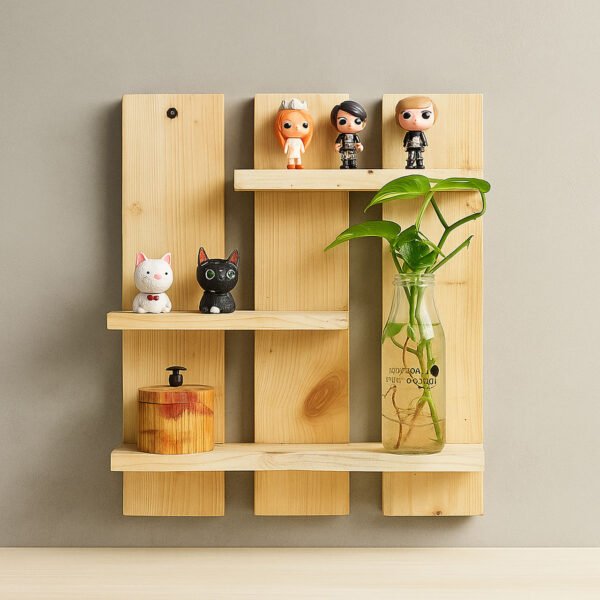 Wall Shelf Planter Stand |  Wooden Decor Indoor for Living Room Bedroom Bathroom Kitchen Office Decoration