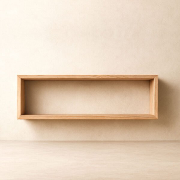 Rectangular Solid Wood Wall Shelf | Modern Floating Shelf for Home & Office Décor