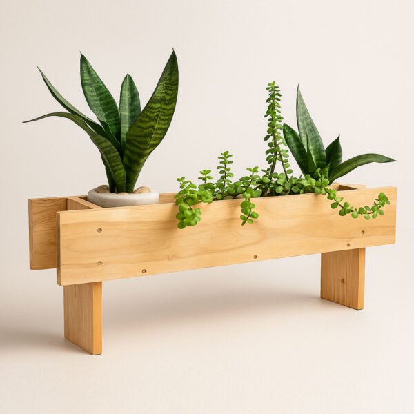 Heavy-Duty Wooden Deck Planter – Perfect for Balcony & Garden