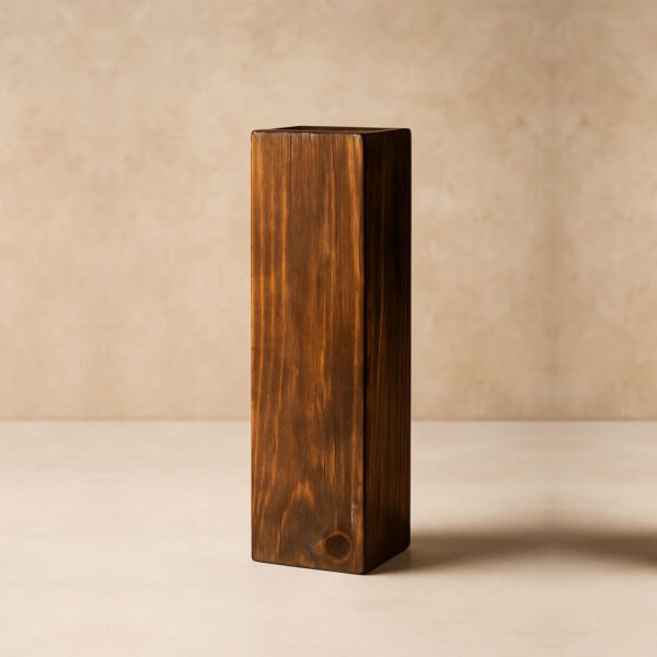Rustic Pinewood Long Vase | Handcrafted Wooden Flower Holder for Home & Office Décor