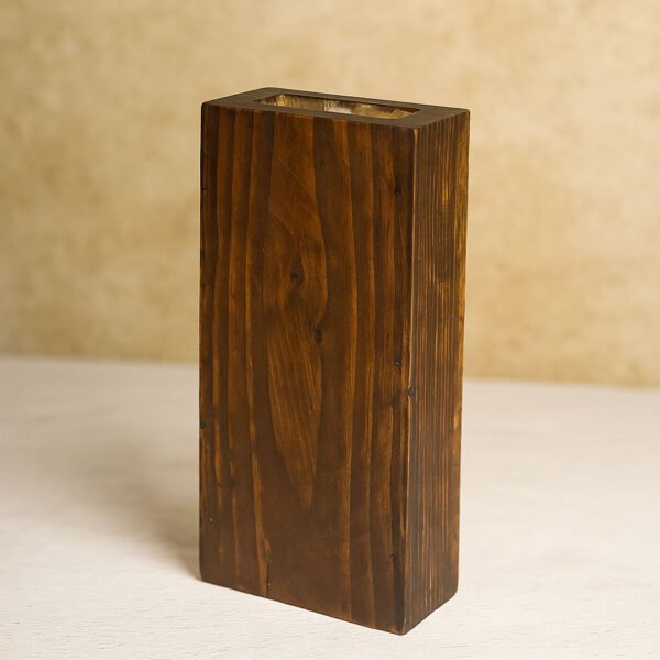 Rustic Pinewood Small Vase | Handcrafted Wooden Flower Holder for Home & Office Décor