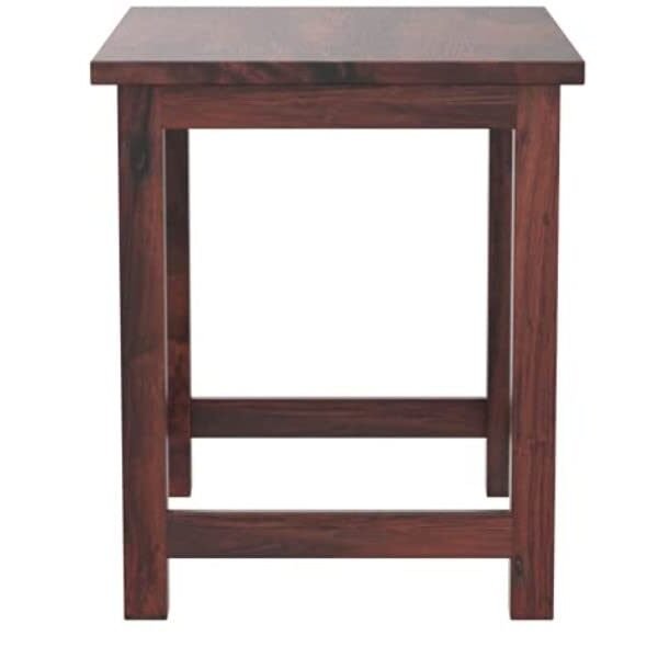 KRAYOG Sheesham Wood Sitting Stool – 18” Square Wooden Table, Natural Brown Finish