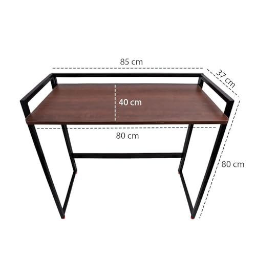 KRAYOG Foldable Wooden Study Table – Portable Laptop & Computer Desk, MDF Wood, Walnut Red Finish