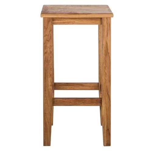KRAYOG Acacia Wood Bar Stool – 24” Tall Kitchen & Home Chair, Natural Brown Teak Finish