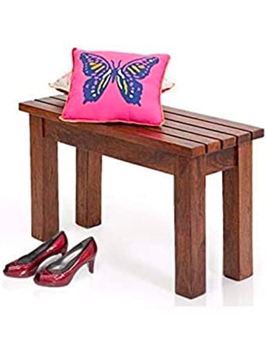 KRAYOG Solid Sheesham Wood 2-Seater Bench – Honey Finish, Classic Design