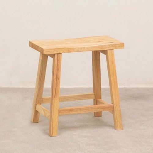KRAYOG Acacia Wood Stool – 18” Indoor & Outdoor Chair for Home & Office, Brown