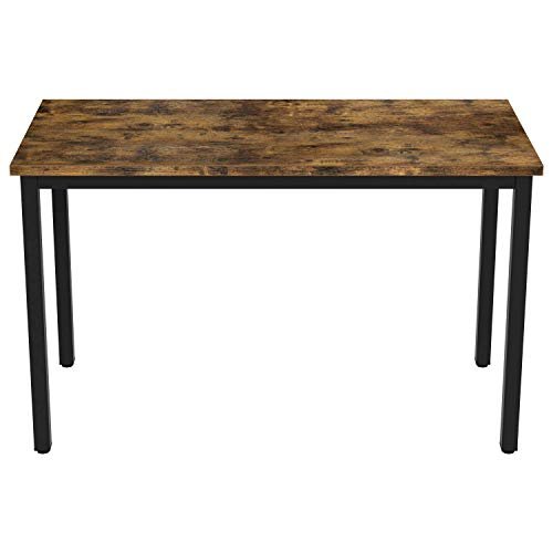 KRAYOG Iron Frame Wooden Study Table – Office & Computer Desk for Home, 100x50x75 cm, Black & Brown Finish