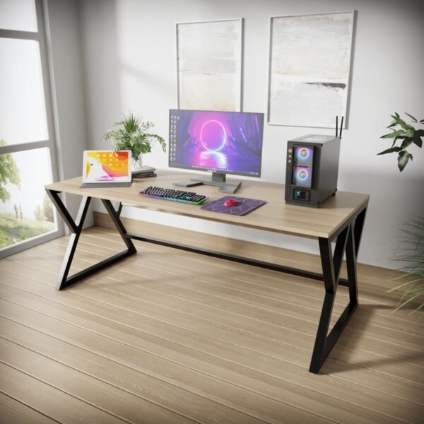 Krayog Luxiwood Daffodil Computer Table in Engineered Wood with Flat Surface, Multi-Usage Laptop Desk & Home Office, Desk Sturdy Gaming Table (Beige) (1 Years Warranty)