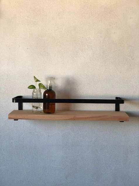 img_18031-7c6cf015d7bf69d68f16859951236489-640-0 KRAYOG “Serrano” Wooden Wall Shelf – Pine Floating Shelf with Forged Iron Brackets - Image 1