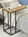 KRAYOG Industrial Side Table – Solid Wood & Iron Accent Table, Minimalist Modern Design