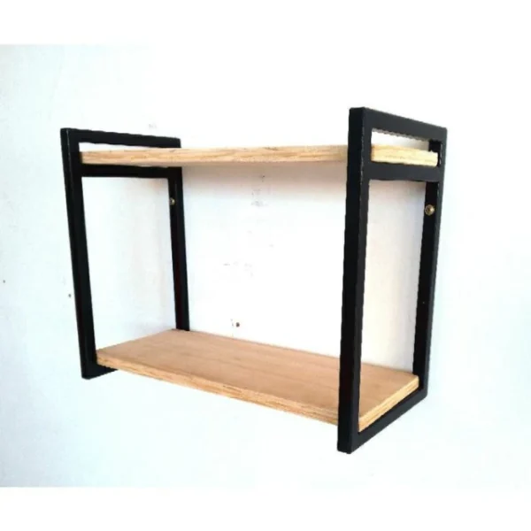 KRAYOG Multi-Level Kitchen Shelf – 2 & 3 Tier Iron Frame Rack with Mango Wood Shelves