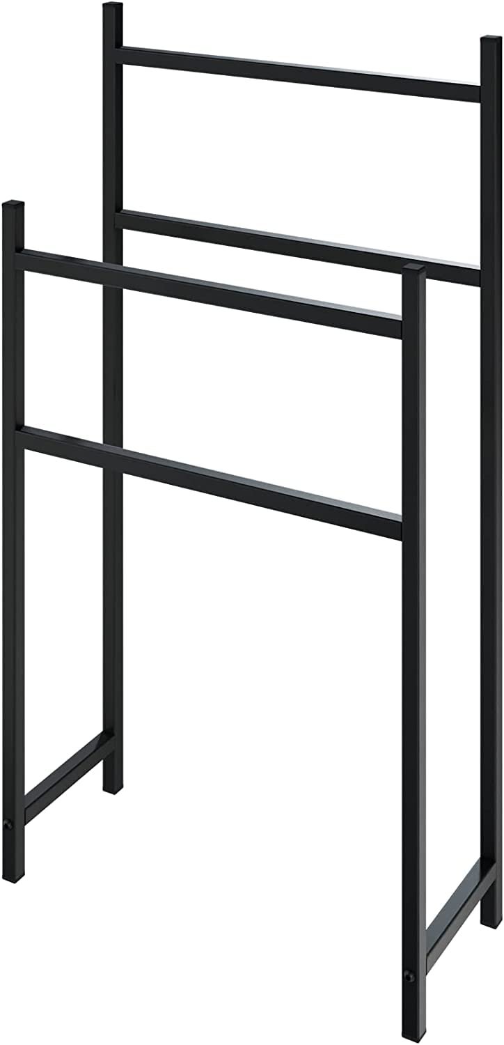 51GXyzTg2VL._SL1500_ Krayog Classic Freestanding Towel Stand Black Floor Standing Towel Stand/Bath Organizer/Towel Drying Rack 43 x 18 x 80cm - Black - Image 1
