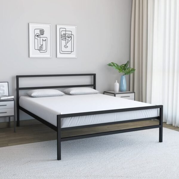 Krayog SLEEP Striker Queen Size Metal Bed (Black)