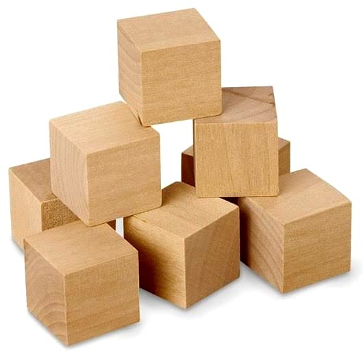 KRAYOG 12-Piece Wooden Block Cubes for Crafts – 1 Inch Solid Wood Square Blocks for DIY Art & Craft Projects