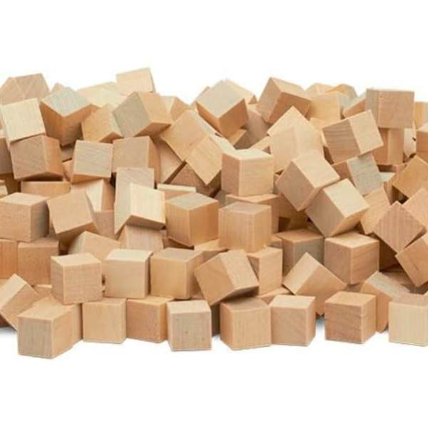 KRAYOG Unfinished 1/2 Inch Wooden Block Cubes – 250 Solid Wood Square Blocks for DIY Crafts, Art Projects & Creative Use
