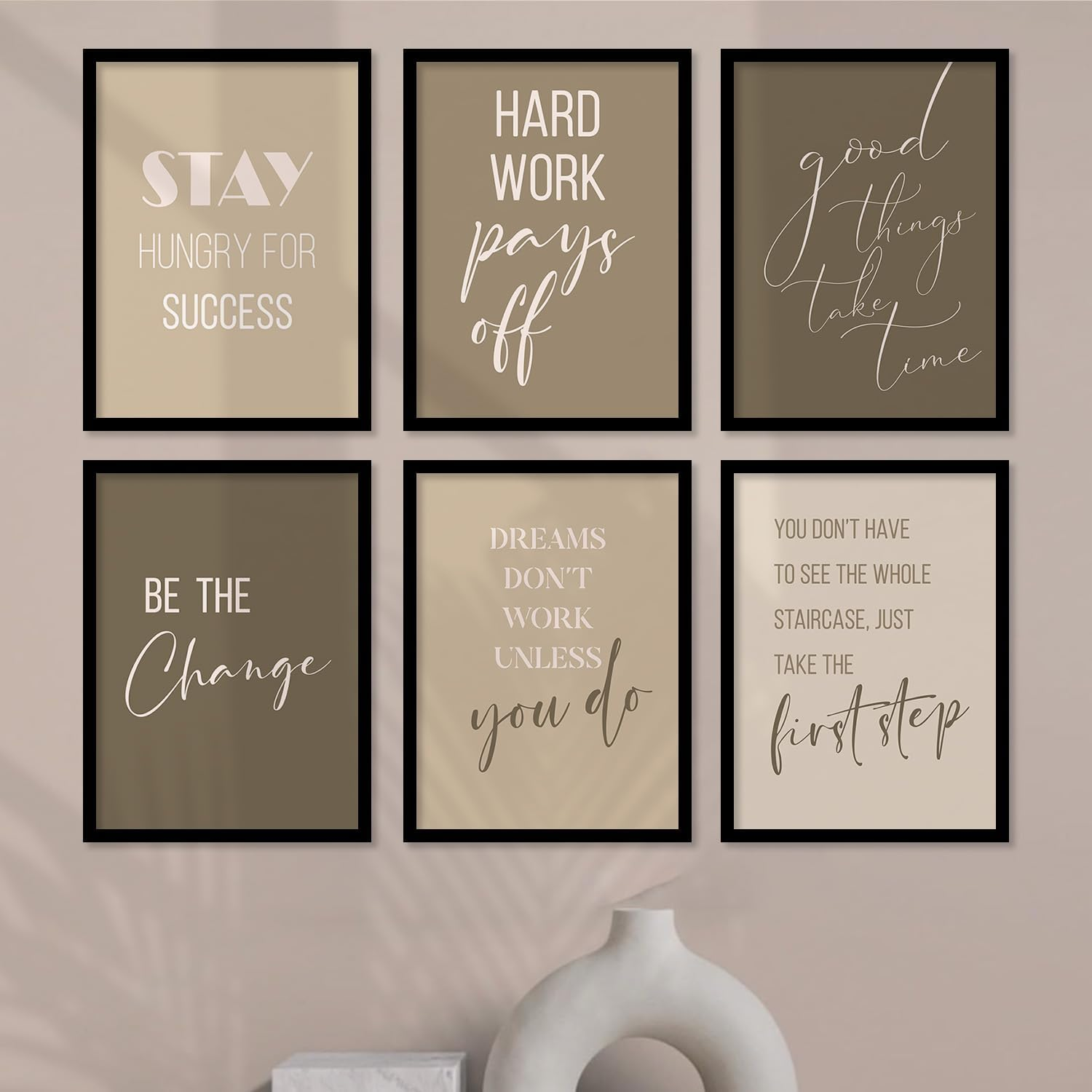 61BobJpUjjL._SL1500_ KRAYOG Motivational Quotes Wall Frames – Rectangular Photo Frames for Wall Décor – Inspirational Wall Posters with Frames for Home & Office – Set of 6 Black (Art 10, 10x13 Inches) - Image 1