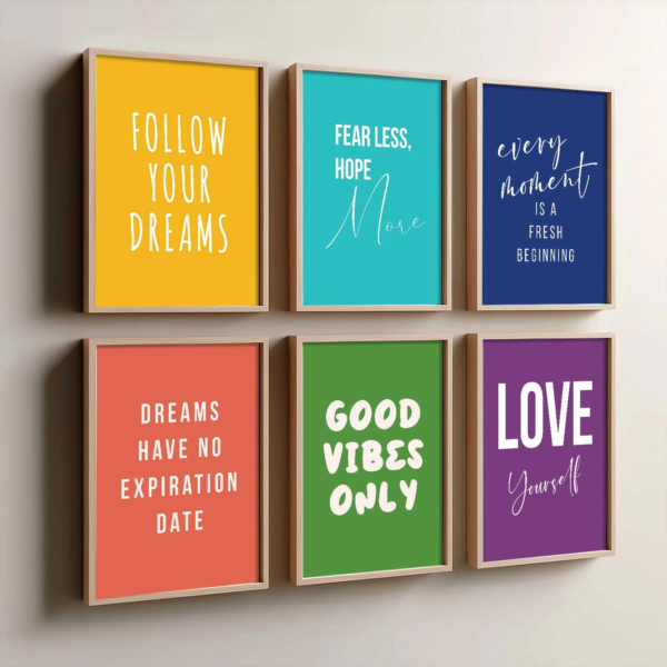 KRAYOG Inspirational Quotes Wall Frames – Motivational Wall Décor (Art 5, 10x13 Inches)