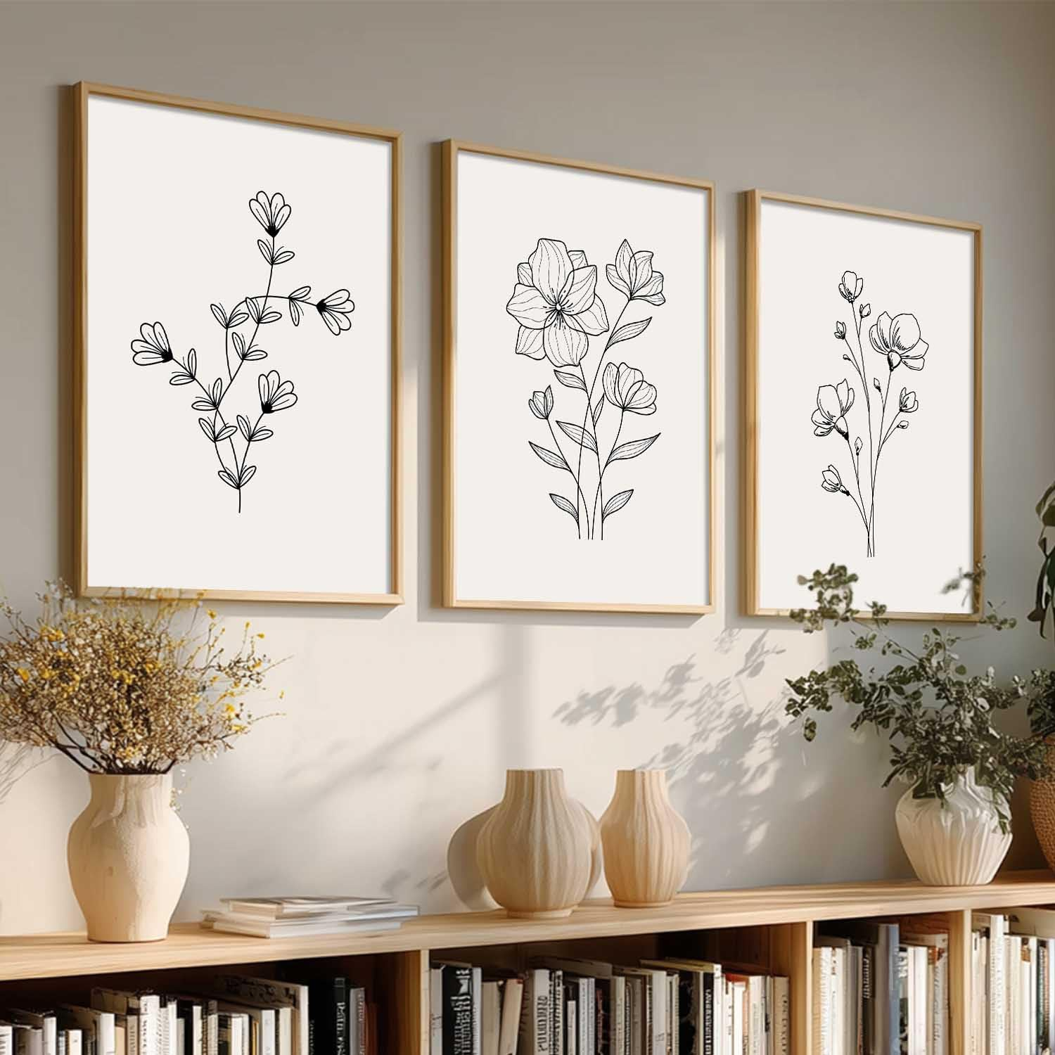 7188lVlQw9L._SL1500_ KRAYOG Botanical Framed Wall Paintings for Home Décor – Modern Wall Art Posters with Frames for Living Room, Bedroom & Office | Set of 3 (13x17 Inch) - Image 1