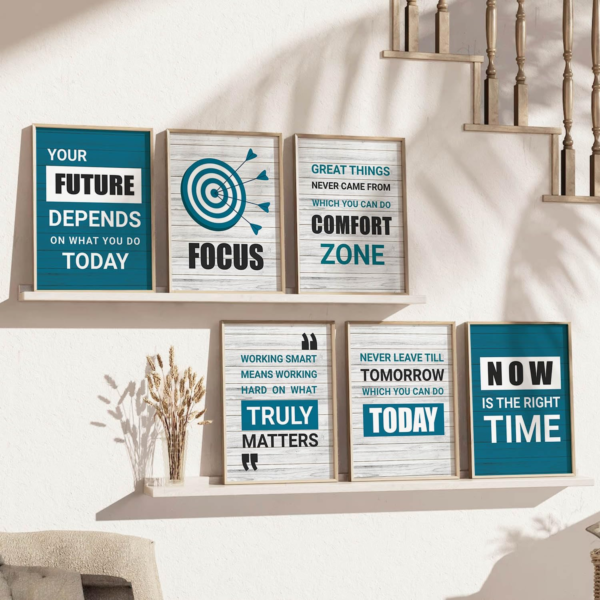 KRAYOG Motivational Wall Poster Set with Frames for Hanging | Decorative Wall Art for Living Room & Bedroom (10x13 Inch, Design E)