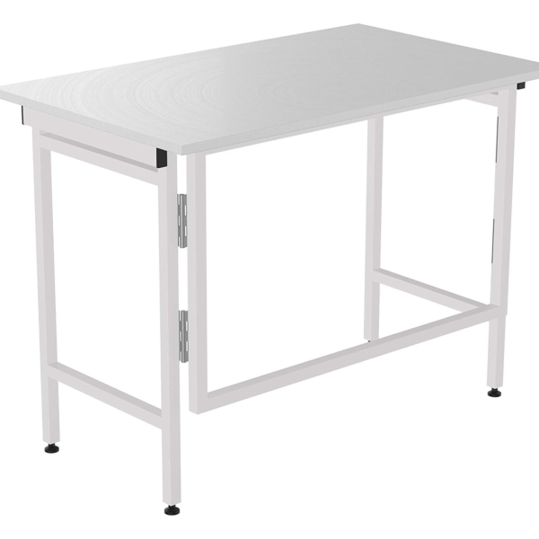 KRAYOG **Multipurpose Foldable Study Table – Portable Wooden Laptop & Utility Desk for Bed or Home – Space-Saving Folding Dining/Computer Table (100 x 60 x 72 cm, White)**