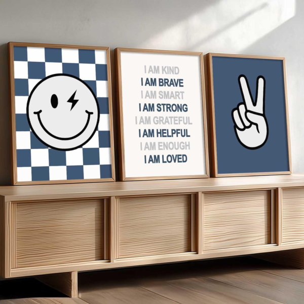 KRAYOG Large Aesthetic Motivational Quote Wall Art with Frames – Inspirational Feel-Good Posters for Office, Living Room & Study (Set of 3, 13 x 17 Inch)