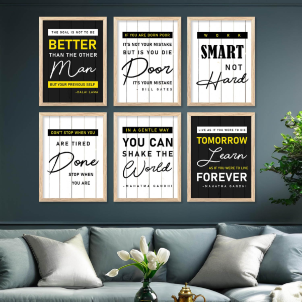 KRAYOG Framed Quotes Wall Art – Decorative Wall Paintings for Living Room & Bedroom (10x13 inch, A)