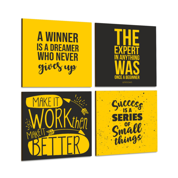 KRAYOG Motivational Quote Frames, Set of 4 – 10" x 10" (M)
