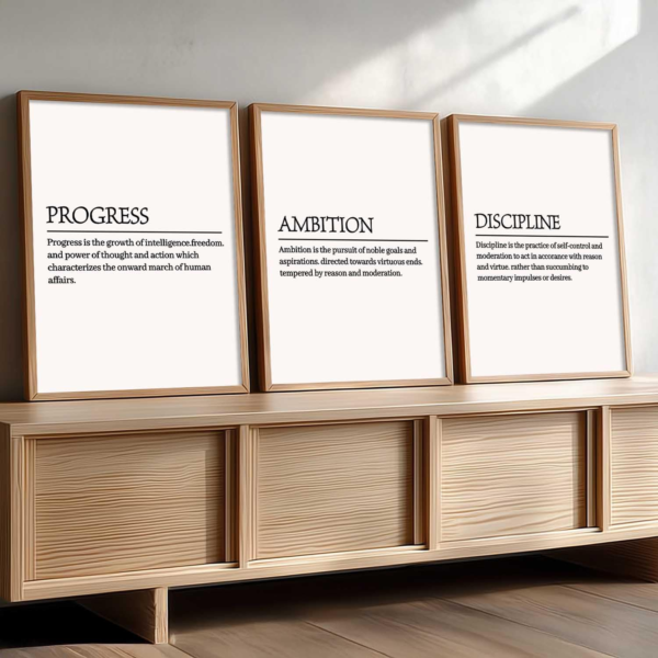 KRAYOG Motivational Quotes Framed Wall Art for Living Room & Bedroom Décor | Daily Positive Affirmation Aesthetic Posters with Frames | Inspirational Office Set of 3 (13x17 Inch)