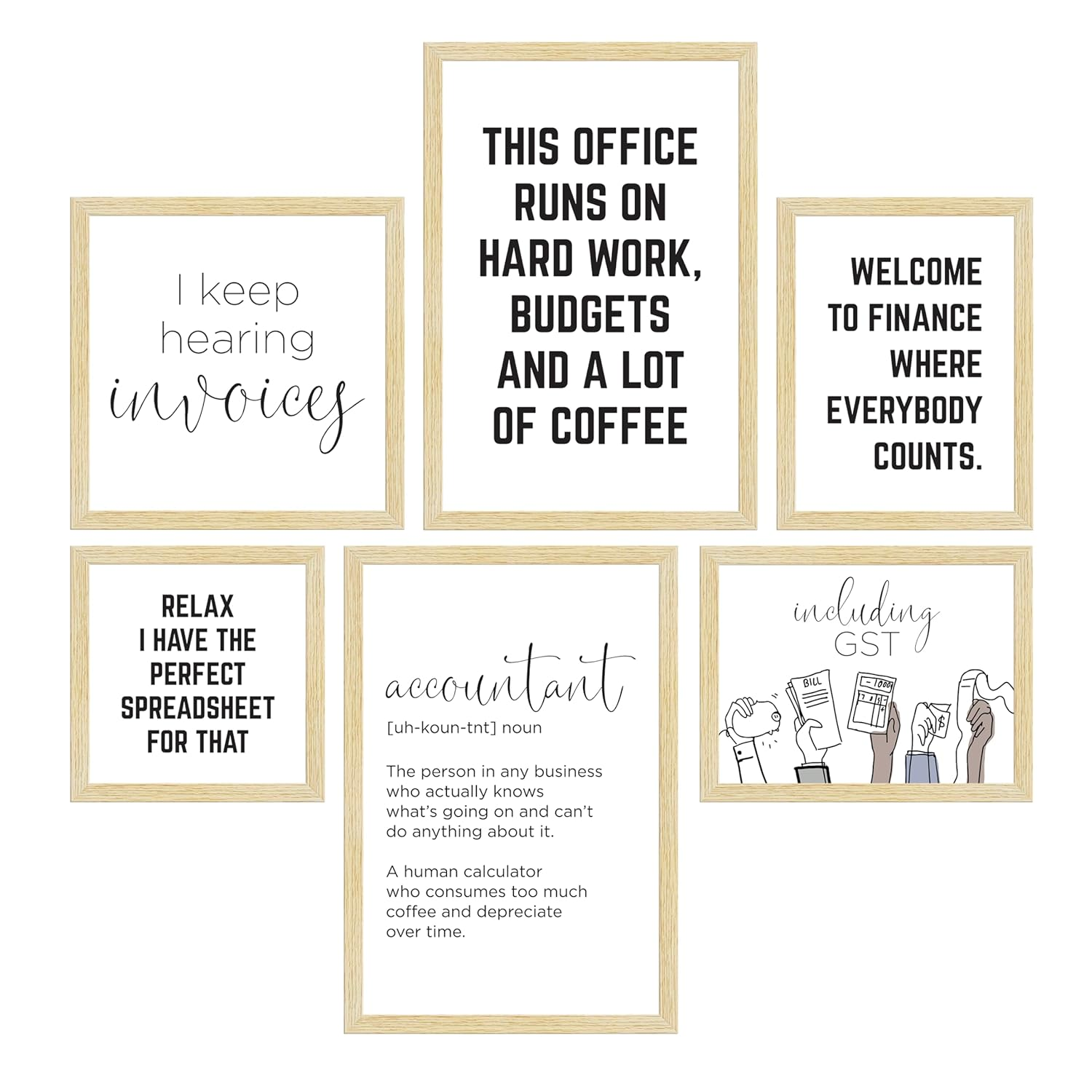 81GNIhxN9OL._SL1500_ KRAYOG Chartered Accountant Motivational Quote Wall Art Set | Inspirational Team-Building Frames for Home, Office & Study Room Décor | Multi-Size Set of 6 - Image 1